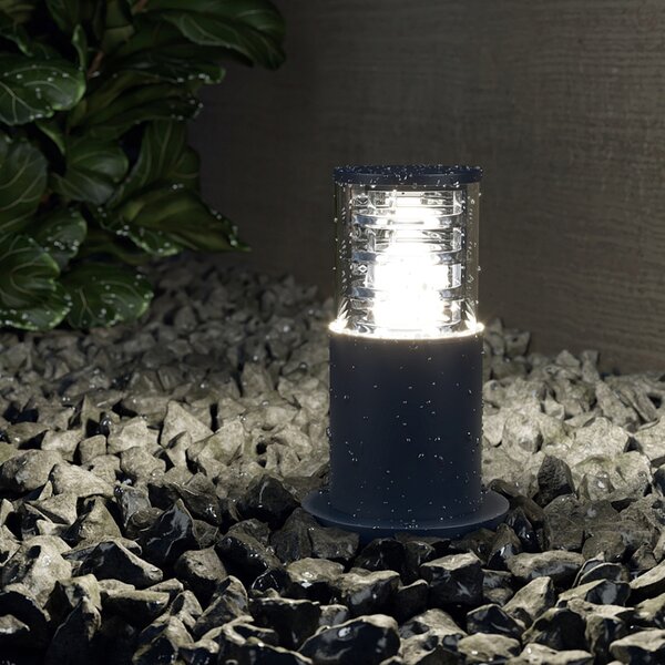 Lampione Per Esterno Moderno Alluminio Nero 1 Luce E27 60W Ip54