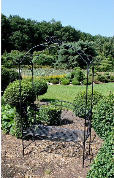 Panchina da giardino in metallo nero Colima - Garden Pleasure