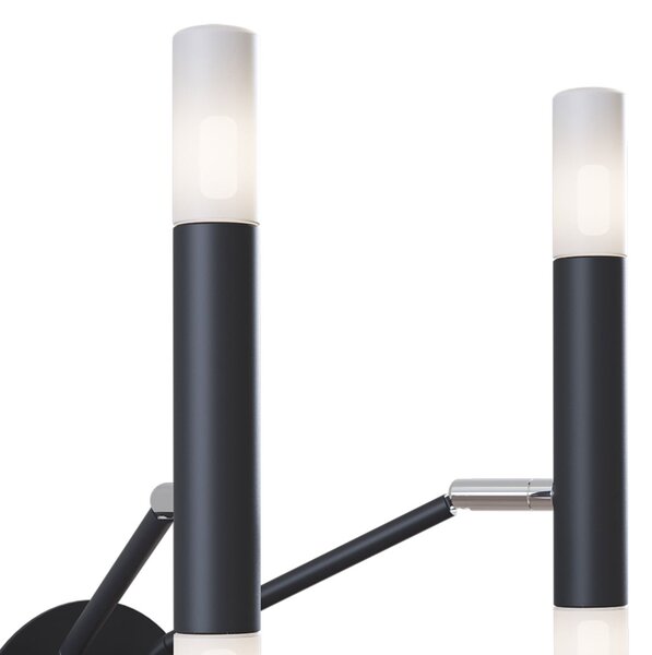 Applique Da Parete Moderno Vigo Metallo Nero Vetro 4 Luci G9 25W
