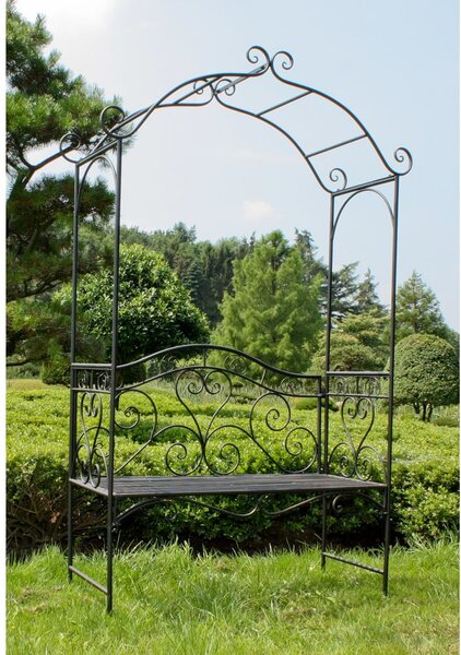Panchina da giardino in metallo nero Colima - Garden Pleasure