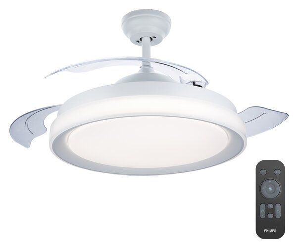 Ventilatore da soffitto LED integrato Bliss, bianco , D. 106 cm, con telecomando PHILIPS