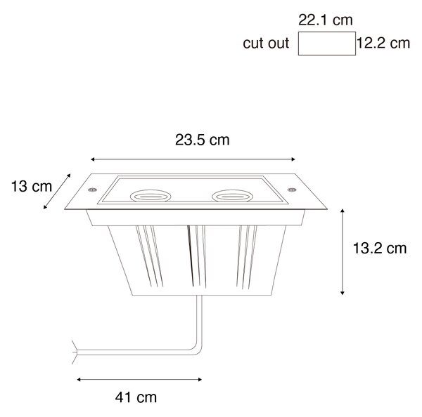 Set di 4 faretti da terra moderni in acciaio 2-luci regolabili IP65 - Oneon