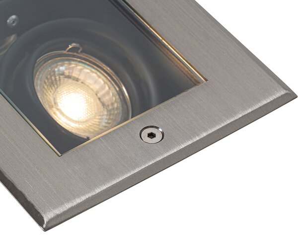 Set di 4 faretti da terra moderni in acciaio 2-luci regolabili IP65 - Oneon