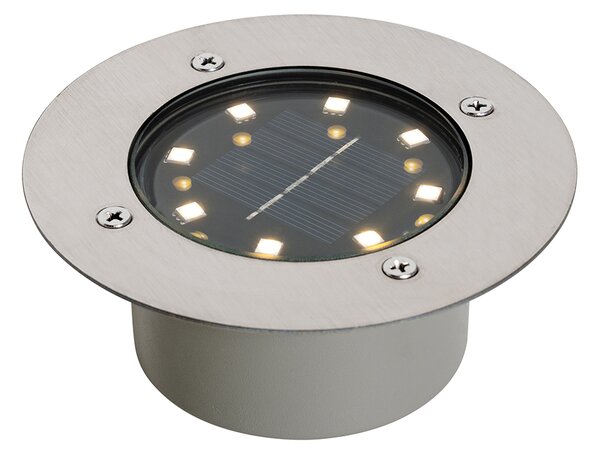 Set di 6 faretti da terra in acciaio con LED IP65 solari - Terry