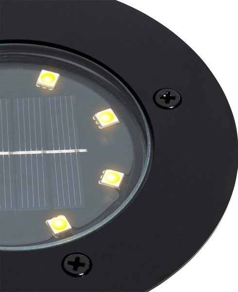 Set di 6 faretti da giardino neri con LED IP65 solari - Terry