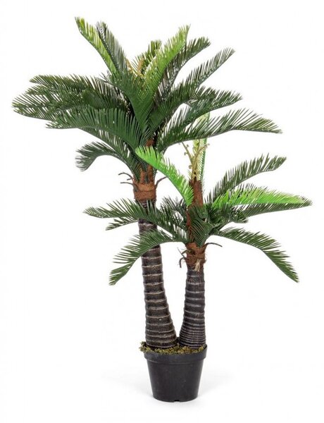 Outsunny Palma in Plastica Decorativa, Pianta Tropicale Finta con