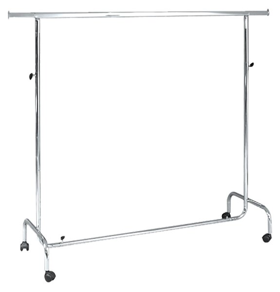 Stender Appendiabiti Estensibile 150/220x55x133/200 cm in Acciaio Cromato con Ruote