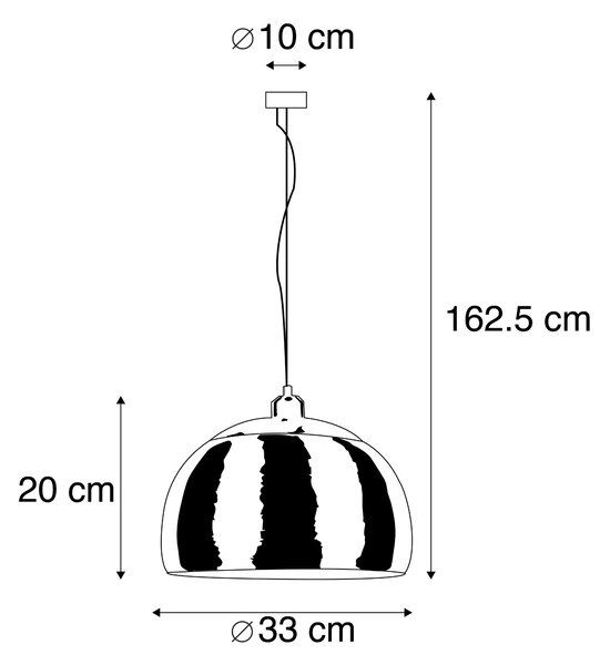 Lampada a sospensione rotonda moderna in acciaio - Globe