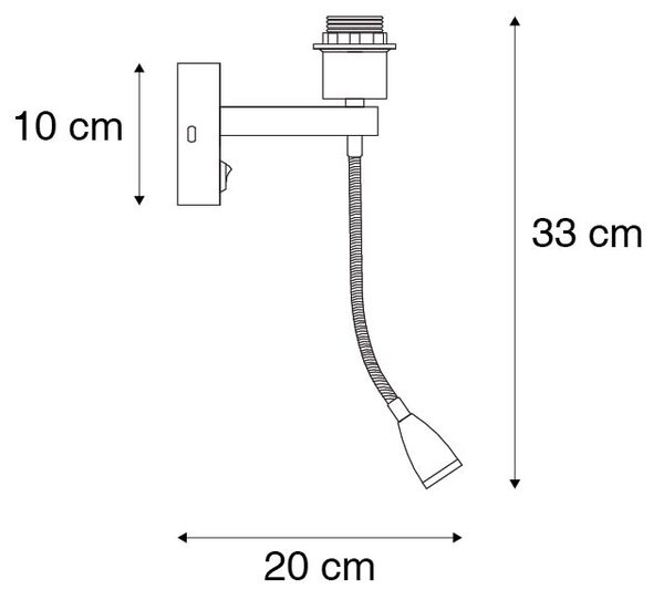 Lampada da parete moderna in ottone con braccio flessibile - Brescia Combi