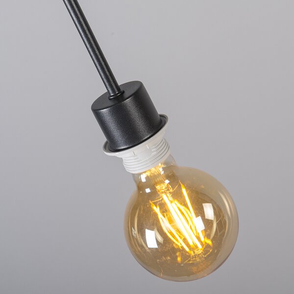 Lampada a sospensione moderna nera con paralume 45 cm bianco - Combi 1
