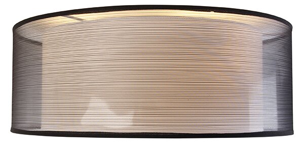 Plafoniera moderna nera con bianco 50 cm 3 luci - Drum Duo