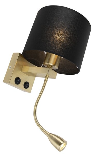 Applique Art Déco oro con paralume nero - Brescia