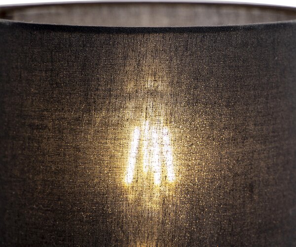 Applique moderna nera con paralume in cotone - Stacca