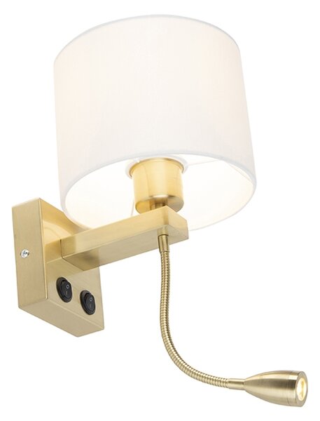 Applique Art Déco oro con paralume bianco - Brescia