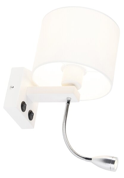 Lampada da parete moderna bianca con paralume bianco - Brescia