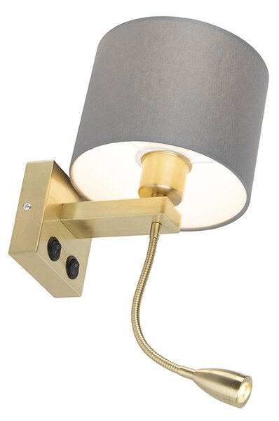 Applique Art Déco oro con paralume grigio - Brescia