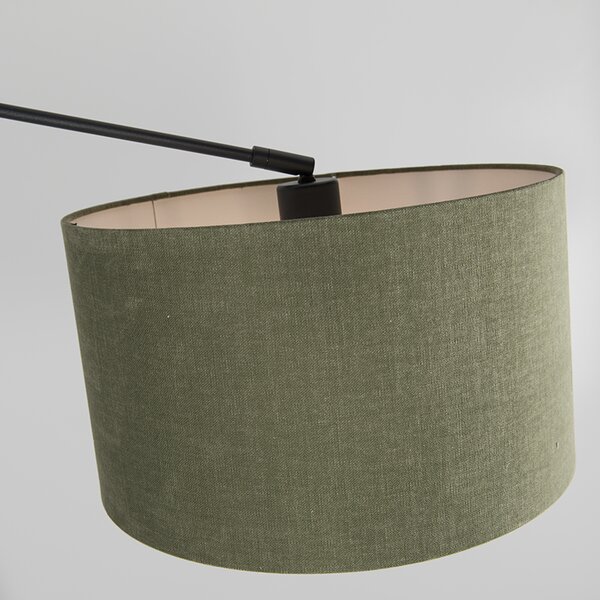 Lampada a sospensione nera con paralume 35 cm verde regolabile 2 luci - Blitz