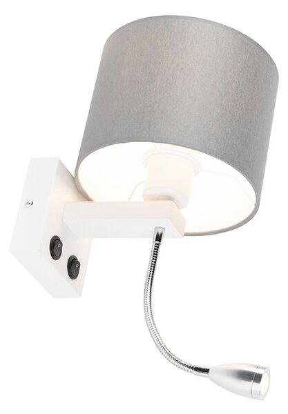 Applique moderna bianca con paralume grigio - Brescia