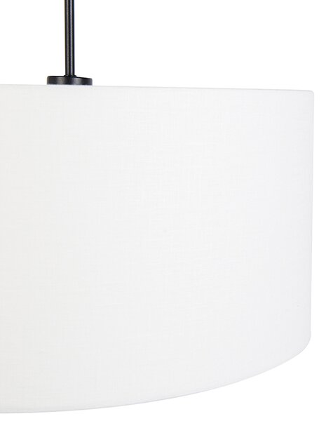 Lampada a sospensione moderna nera con paralume bianco 50 cm - Combi 1