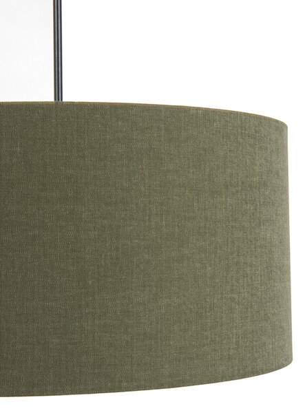 Lampada a sospensione nera con paralume verde 50 cm - Combi 1