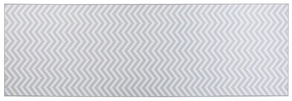 Tappeto passatoia bianco grigio poliestere 80 x 240 cm rettangolare chevron design Beliani