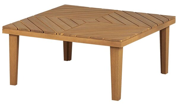 Tavolino da esterno in legno di acacia70 x 70 cm piano a doghe moderno design naturale Beliani