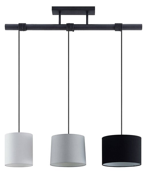 Lindby Ludger lampada sospensione stoffa, 3 colori