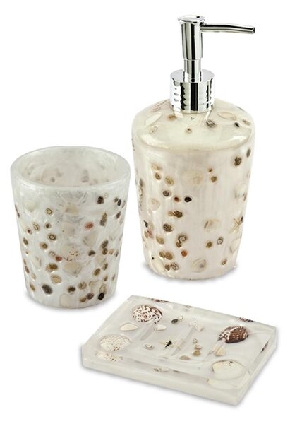 Set accessori 3 pezzi in vetro satinato serie Pharmacy di Cipì Dispenser  Bicchiere Porta sapone, Arcshop