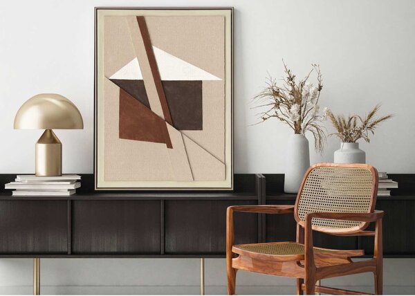 Agave Quadro moderno astratto dipinto a mano su tela "Brown Shapes" 60X80 -
