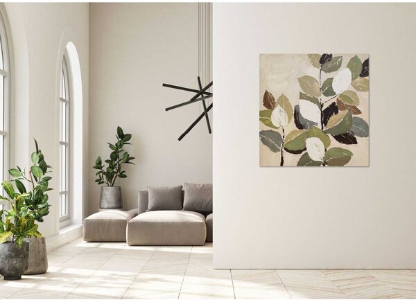 Agave Quadro moderno astratto dipinto a mano su tela "Foliage" 90x90 Tela Dipinti su Tela Quadri per soggiorno