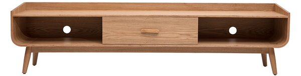 Mobile TV scandinavo in legno chiaro frassino L200 cm HALLEN