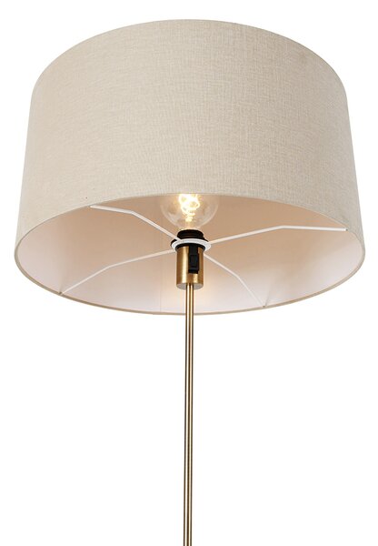 Lampada da terra regolabile in bronzo con paralume marrone chiaro 50 cm - Parte