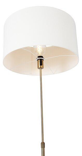 Lampada da terra regolabile bronzo con paralume bianco 50 cm - Parte