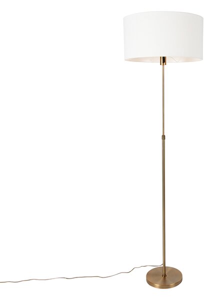 Lampada da terra orientabile bronzo con paralume bianco 50 cm - Parte