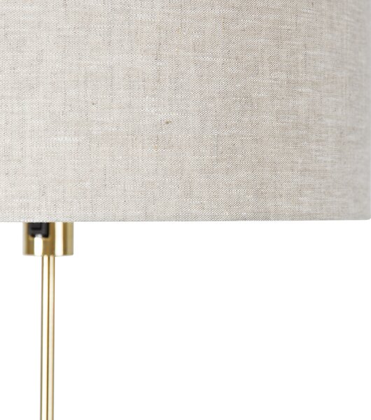 Lampada da terra regolabile oro con paralume grigio chiaro 50 cm - Parte