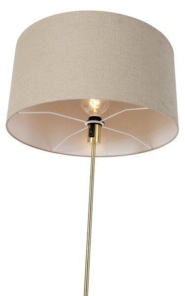 Lampada da terra regolabile oro con paralume marrone chiaro 50 cm - Parte