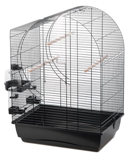 Gabbia per uccelli Vogelheim Elizabeth, colore nero, dimensioni 54x39x75 cm, con accessori inclusi