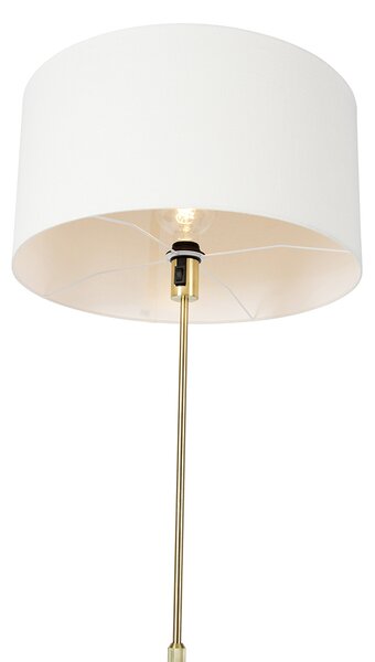 Lampada da terra regolabile dorata con paralume bianco 50 cm - Parte