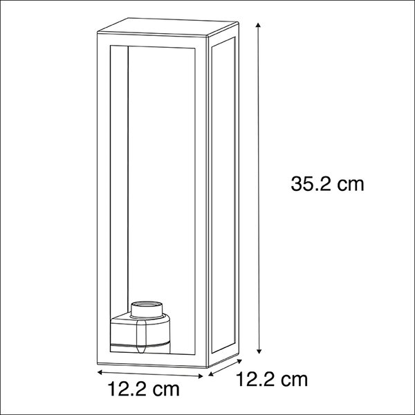 Applique da esterno smart nera con vetro incl. WiFi ST64 - Rotterdam Long