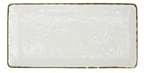 Piatto Sushi 30x15 in Ceramica - Set 4 pz - Colore Bianco Latte -