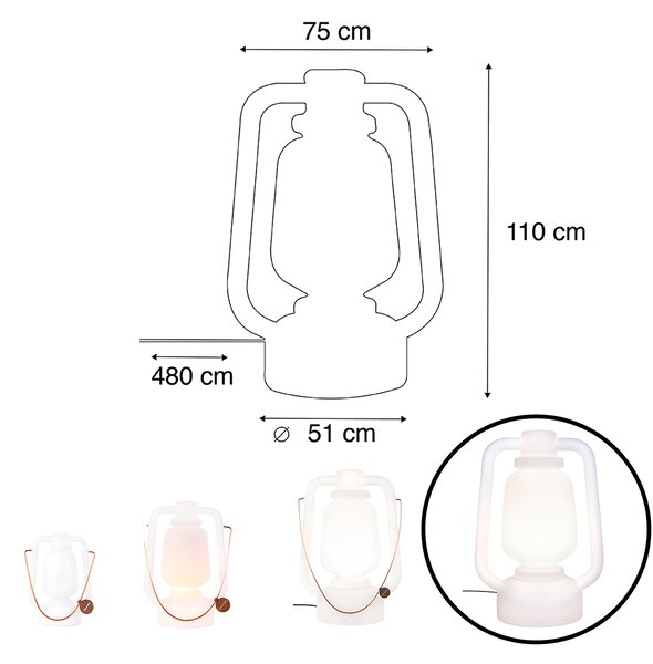 Lampada da terra intelligente bianca 110 cm con Wi-Fi G95 - Storm Extra Large