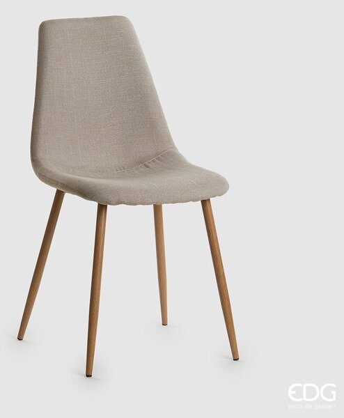 Edg Enzo De Gasperi Set 2 Sedie moderne in metallo e tessuto h86x44x53 cm Beige