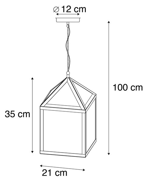 Lampada a sospensione intelligente per esterni nera IP23 con Wifi G95 - Amsterdam