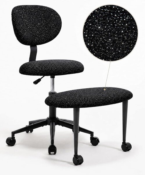 Sedia da ufficio ergonomica senza braccioli, con poggiapiedi girevole a 360°