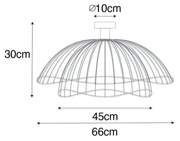 Plafoniera di design nera 66 cm - Pua