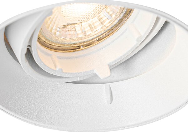 Faretto da incasso moderno bianco GU10 rotondo senza cornice - Oneon