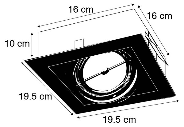 Faretto da incasso nero G53 111mm regolabile - Oneon