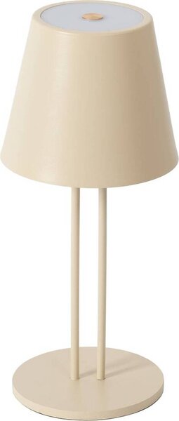 Lindby Lampada da tavolo ricaricabile a LED Janea TWIN, beige, metallo