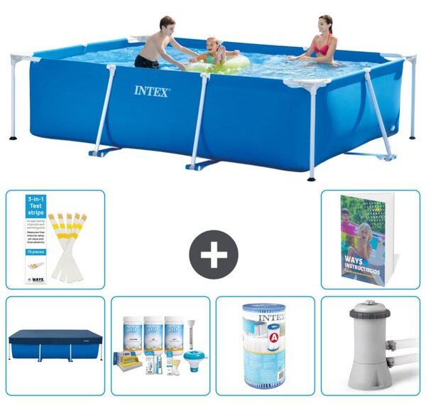 Piscina fuori terra rettangolare - 300x200x75 cm - composta da 5 elementi, modello S34