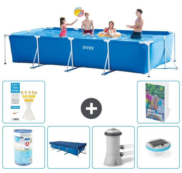 Piscina fuori terra rettangolare - 450x220x84 cm - composta da 5 elementi, modello S100